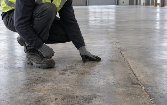 Inspección del estado de un suelo industrial antes de elegir una intervención
